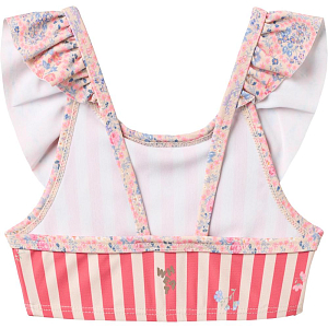 Купальник раздельный Wheat "Bothilda Pink Heart Flowers", цветущие полоски